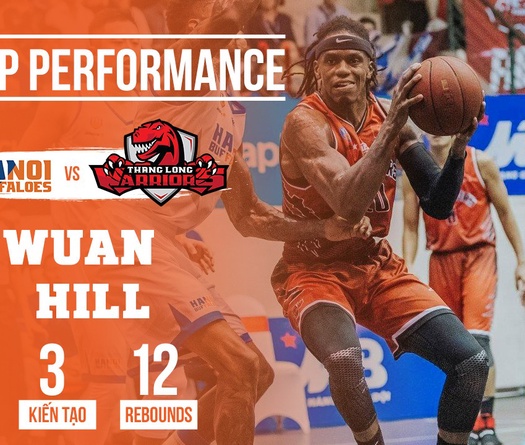 Những pha lên rổ uy lực của Jaywuan Hill trong trận Hanoi Buffaloes - Thang Long Warriors 