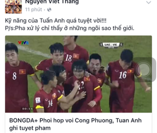 Đàn anh thán phục trước màn trình diễn của U.23 VN