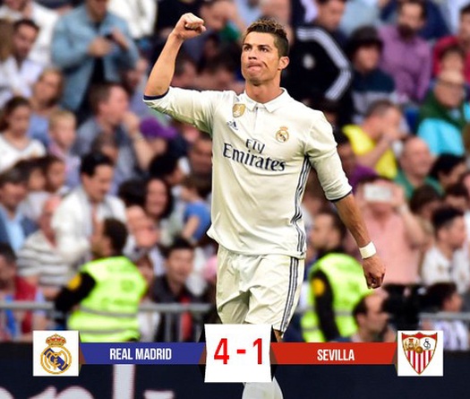 Video: Ronaldo cán mốc 400 bàn, Real Madrid đè bẹp Sevilla