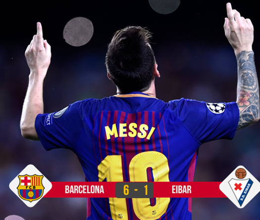 Kết quả bóng đá: Messi cán mốc 300 bàn giúp Barca vùi dập Eibar