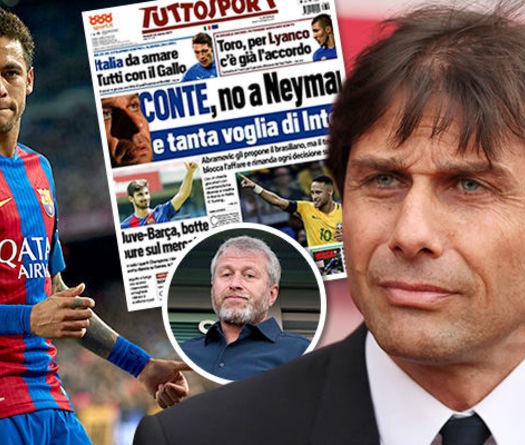 Vượt cả Ronaldo và Messi, Neymar vẫn bị Conte chối bỏ