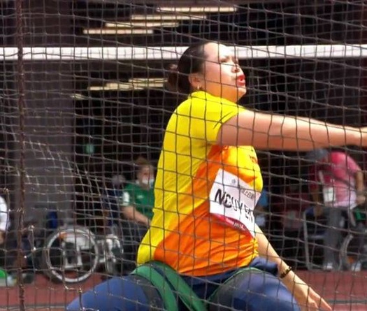 Nguyễn Thị Hải cải thiện thành tích đẩy tạ F57, xếp hạng 10 Paralympic Tokyo