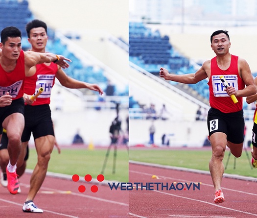 Quách Công Lịch và nhà vô địch 200m SEA Games 2015 giúp Thanh Hóa giành vàng chạy tiếp sức