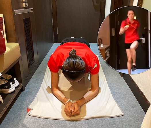 Chuyện tập luyện giữ phong độ sau Olympic của Quách Thị Lan ở khu cách ly