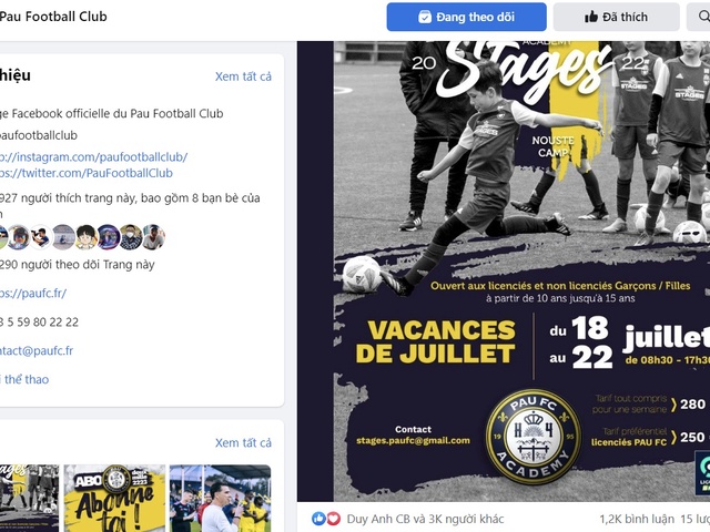 Trang Facebook của Pau FC tăng lượt theo dõi chóng mặt nhờ… Quang Hải