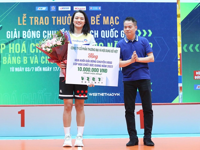 Hot girl Thu Hoài giành giải hoa khôi giải bóng chuyền VĐQG 2022