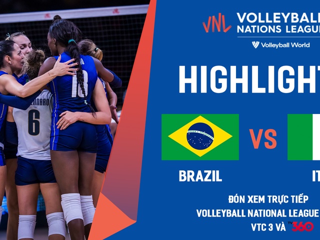 Highlights Chung kết bóng chuyền nữ | Brazil vs Italy | giải Volleyball Nations League 2022