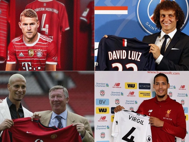 De Ligt hai lần trong Top 10 trung vệ đắt giá nhất thế giới