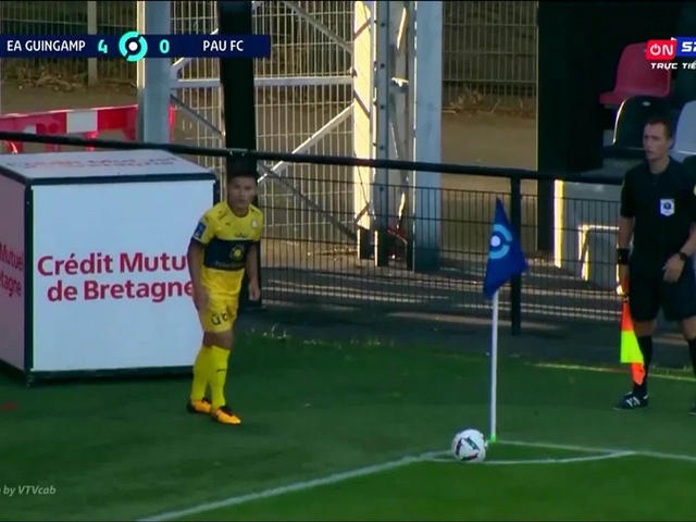 Quang Hải ghi dấu mốc lịch sử ở Ligue 2, Pau FC thua thảm Guingamp
