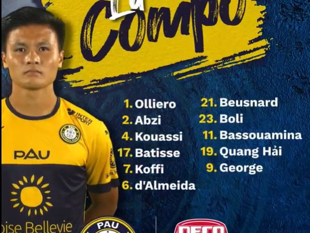 Quang Hải đá chính cho Pau FC, tạo cột mốc lịch sử của bóng đá Việt Nam