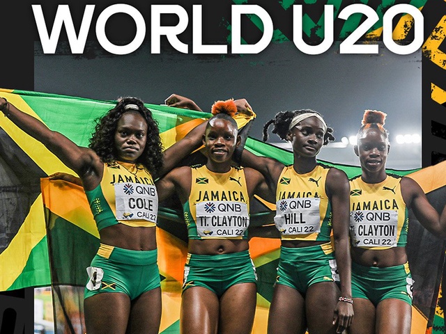 Kỷ lục U20 thế giới chạy 4x100m nữ bị xô đổ bởi các “thần đồng” Jamaica