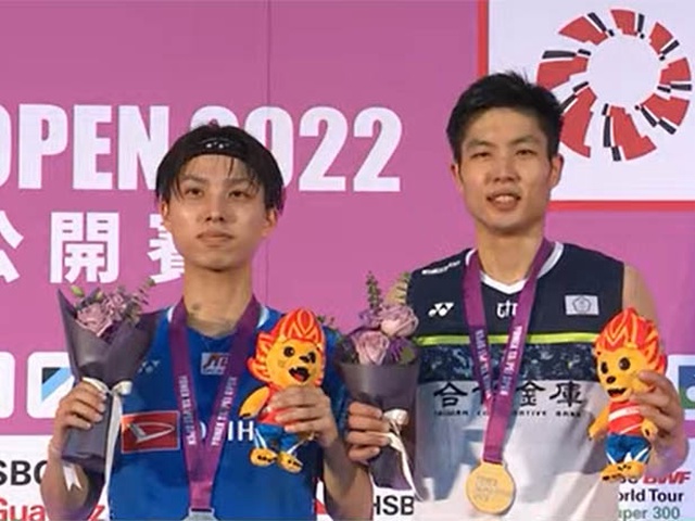 Kết quả cầu lông Đài Bắc Mở rộng 24/7: Tai Tzu-ying và Chou Tien-chen đều vô địch