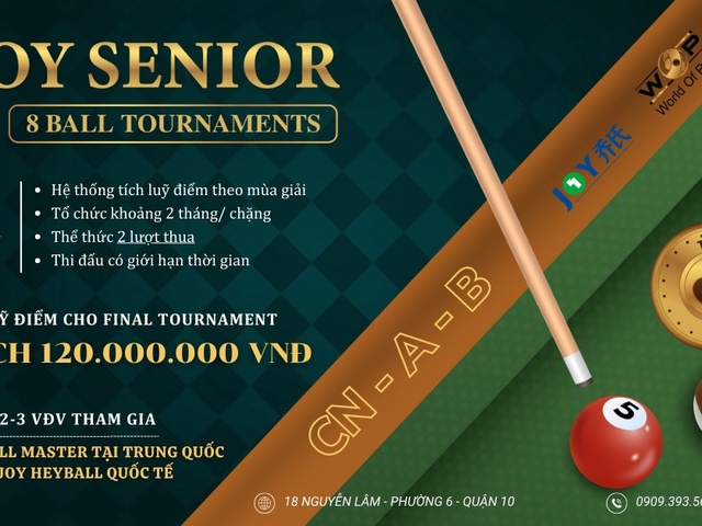 Joy Billiard tổ chức giải đấu chuyên nghiệp tiền thưởng “khủng” tại Việt Nam