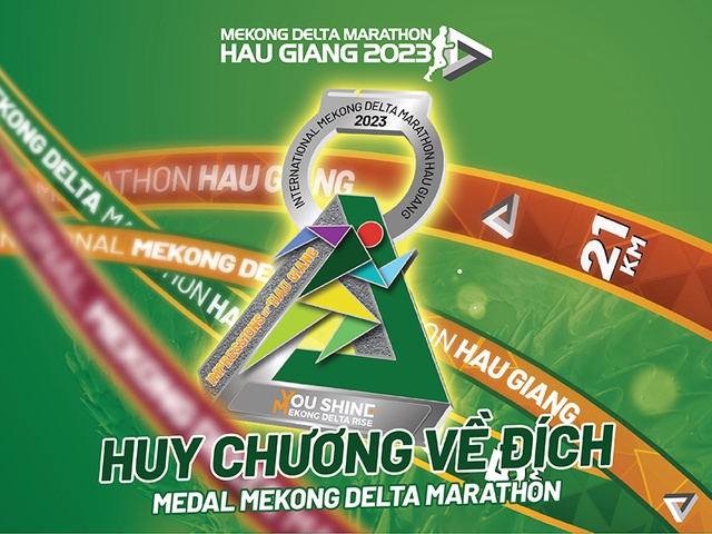 Kỷ niệm chương độc lạ, đa năng của giải chạy Mekong Delta Marathon Hậu Giang 2023