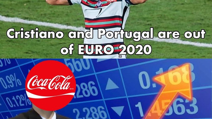Ảnh chế: Ronaldo chia tay EURO, cổ phiếu Coca-cola tăng chóng mặt
