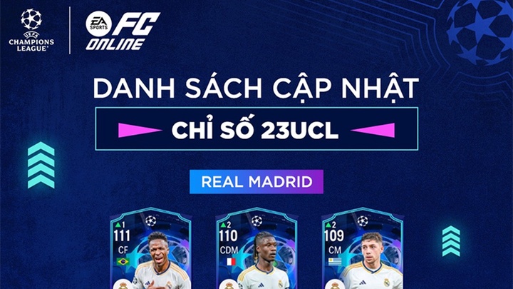 1. Tăng chỉ số cầu thủ FIFA Online 4 mùa UCL 2024