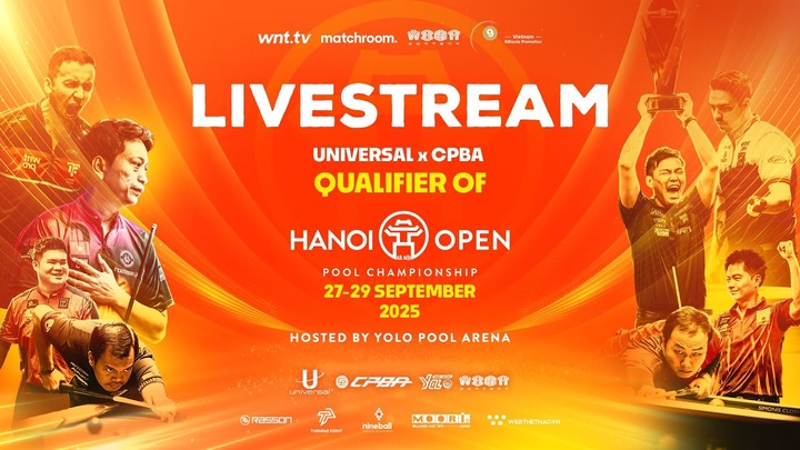 Trực tiếp Vòng loại Hanoi Open Pool 2025 ngày 28/9: Nguyễn Bảo Châu vs H. Rodriguez