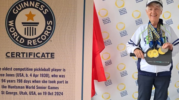 Joyce Jones ở tuổi 95: Hành trình siêu đáng nể của tay vợt pickleball cao tuổi nhất thế giới
