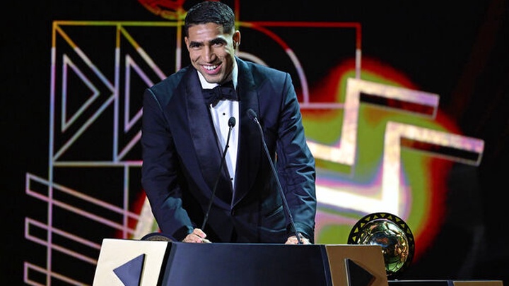Achraf Hakimi giành Quả bóng vàng châu Phi sau khi vượt qua 2 đối thủ nặng ký