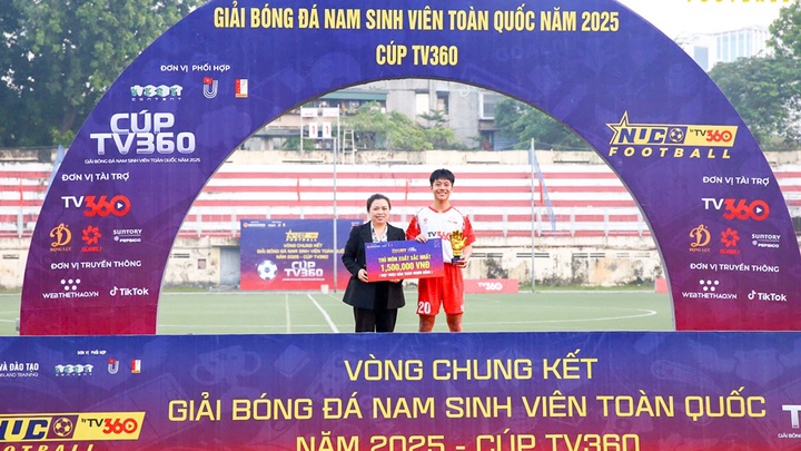 Đại học Huế thâu tóm loạt danh hiệu cá nhân tại Giải bóng đá sinh viên toàn quốc 2025 – Cúp TV360