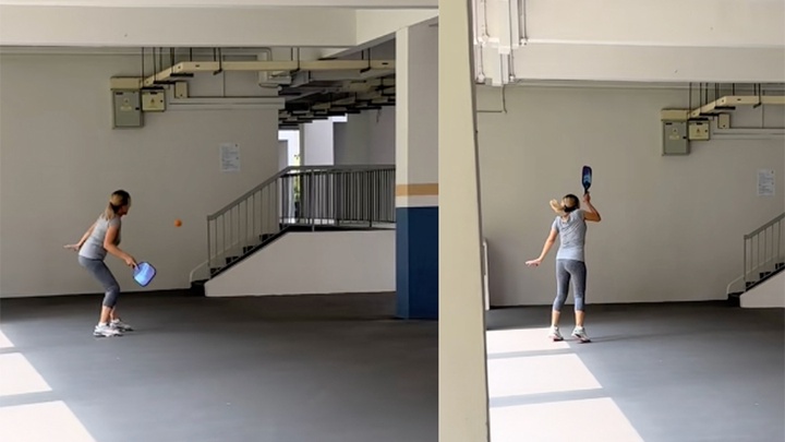 Người phụ nữ luyện tập pickleball một mình gây tranh cãi dữ dội trên MXH