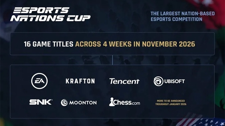 Esports Nations Cup 2026 chính thức lộ diện: Giải đấu quốc gia quy mô lớn nhất lịch sử thể thao điện tử