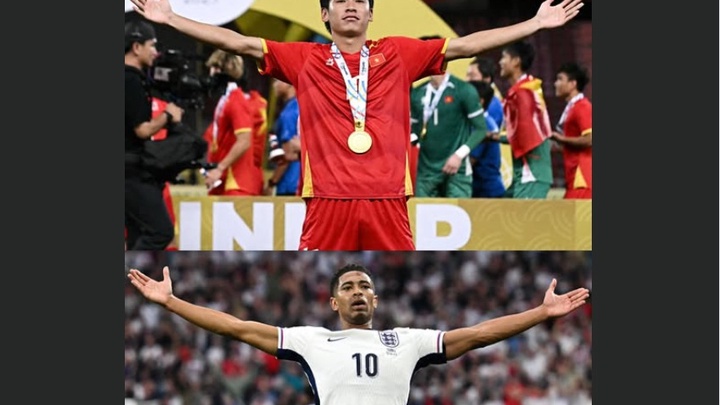 FIFA gây chú ý so sánh hình ảnh Lê Văn Thuận ăn mừng bàn thắng như Jude Bellingham
