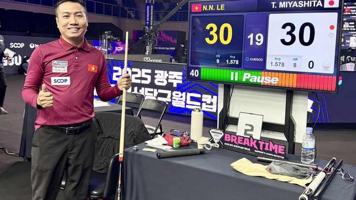 Giải billiard carom 3 băng Gwangju World Cup năm 2025: Nguyễn Như Lê vượt qua thách thức