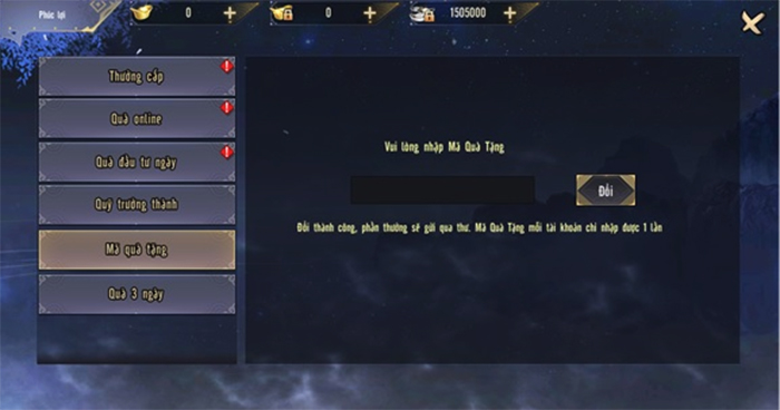 Code Cửu Âm Chân Kinh Mobile 2021 trên PC