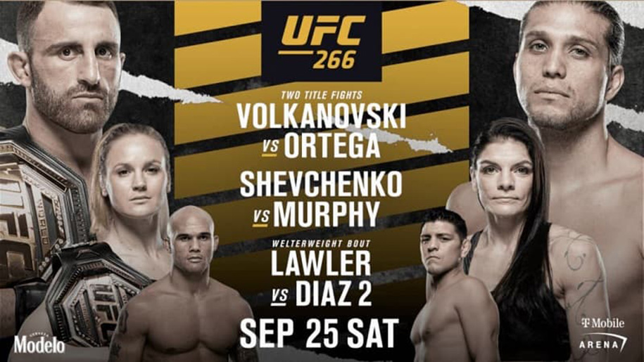 Lịch thi đấu UFC 266: Volkanovski vs Ortega