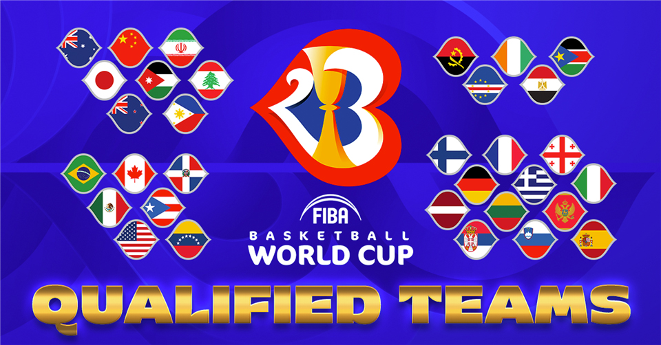 Danh sách 32 đội tuyển tham dự vòng chung kết FIBA World Cup 2023 đã được ấn định