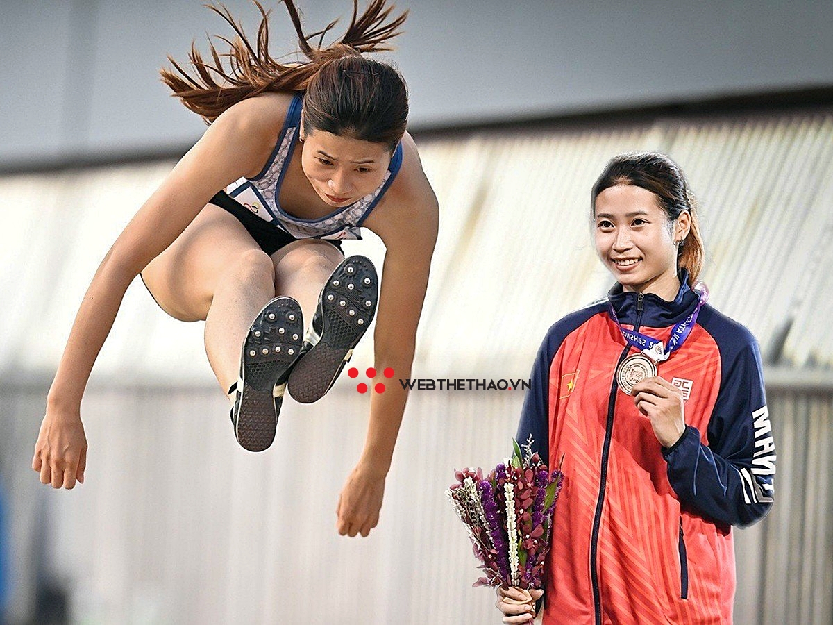 Hot-girl nhảy xa 3 bước thế hệ Gen Z Nguyễn Thị Hường: Cú nhảy thót tim ở sân đấu điền kinh châu lục