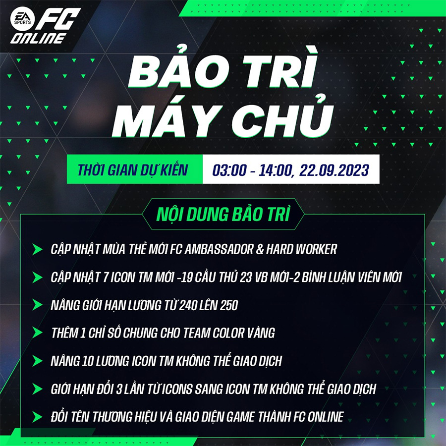 1. Thời gian bảo trì và cập nhật