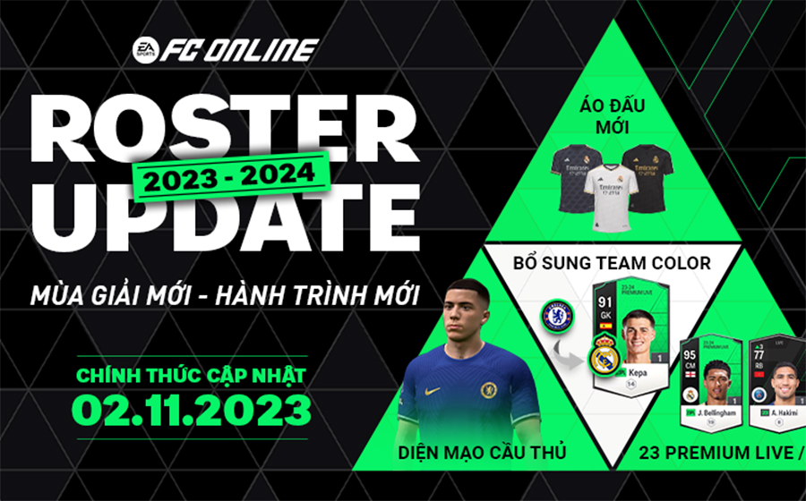 Bảo trì FC Online hôm nay 2/11, cập nhật Roster Update 2023/24 đến mấy giờ?