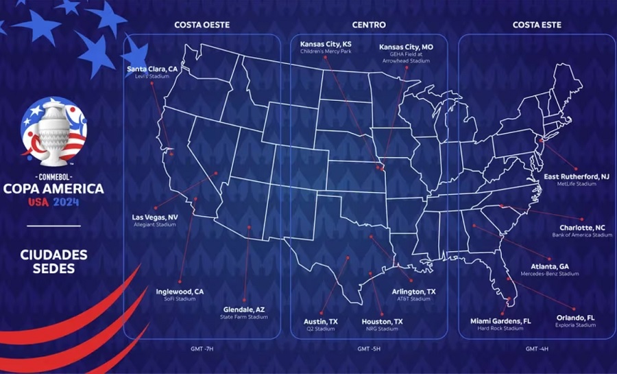 Copa America 2024 sẽ diễn ra tại 14 thành phố của Mỹ