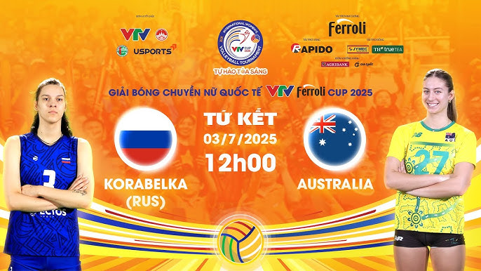 Link trực tiếp tứ kết bóng chuyền VTV Cup hôm nay 3/7: Korabelka vs Úc