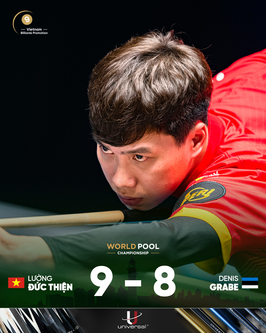 Thiện Lương ngược dòng ngoạn mục, cùng Hoàng Sao và Tkon vào vòng knock-out Giải 9 bi thế giới