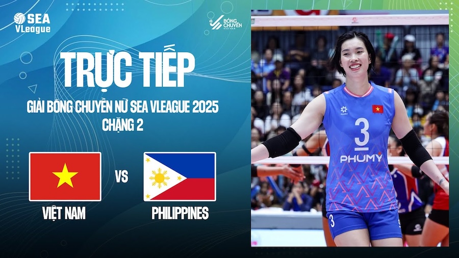 Link trực tiếp bóng chuyền nữ SEA V.League hôm nay 8/8: Việt Nam vs Philippines
