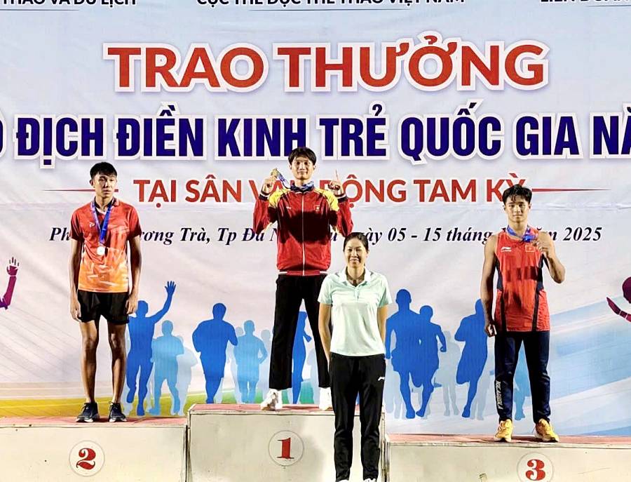 Bảng tổng sắp huy chương giải Vô địch Điền kinh Trẻ quốc gia 2025
