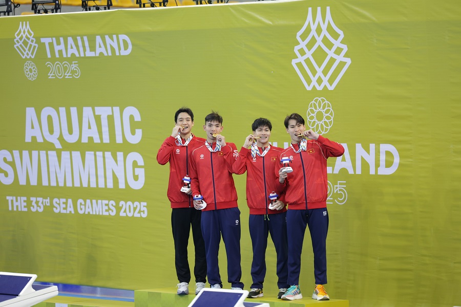 Bơi Việt Nam giành thêm 2 huy chương vàng và 1 huy chương đồng SEA Games 33