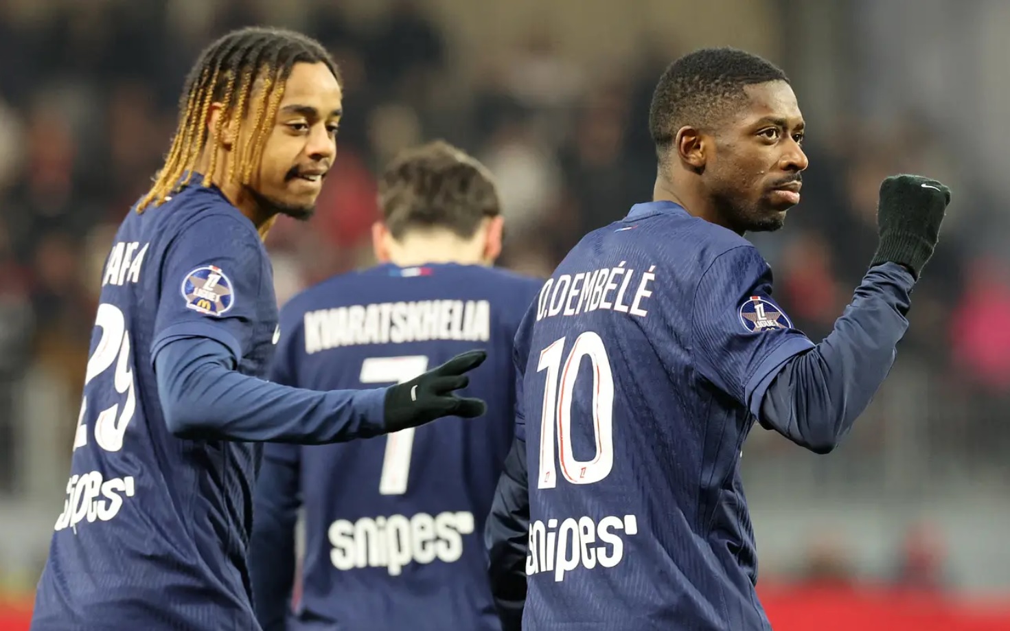 Liệu bộ ba Kvaratskhelia - Dembele - Doue c&oacute; bị ảnh hưởng bởi vụ chuyển nhượng lớn của PSG?