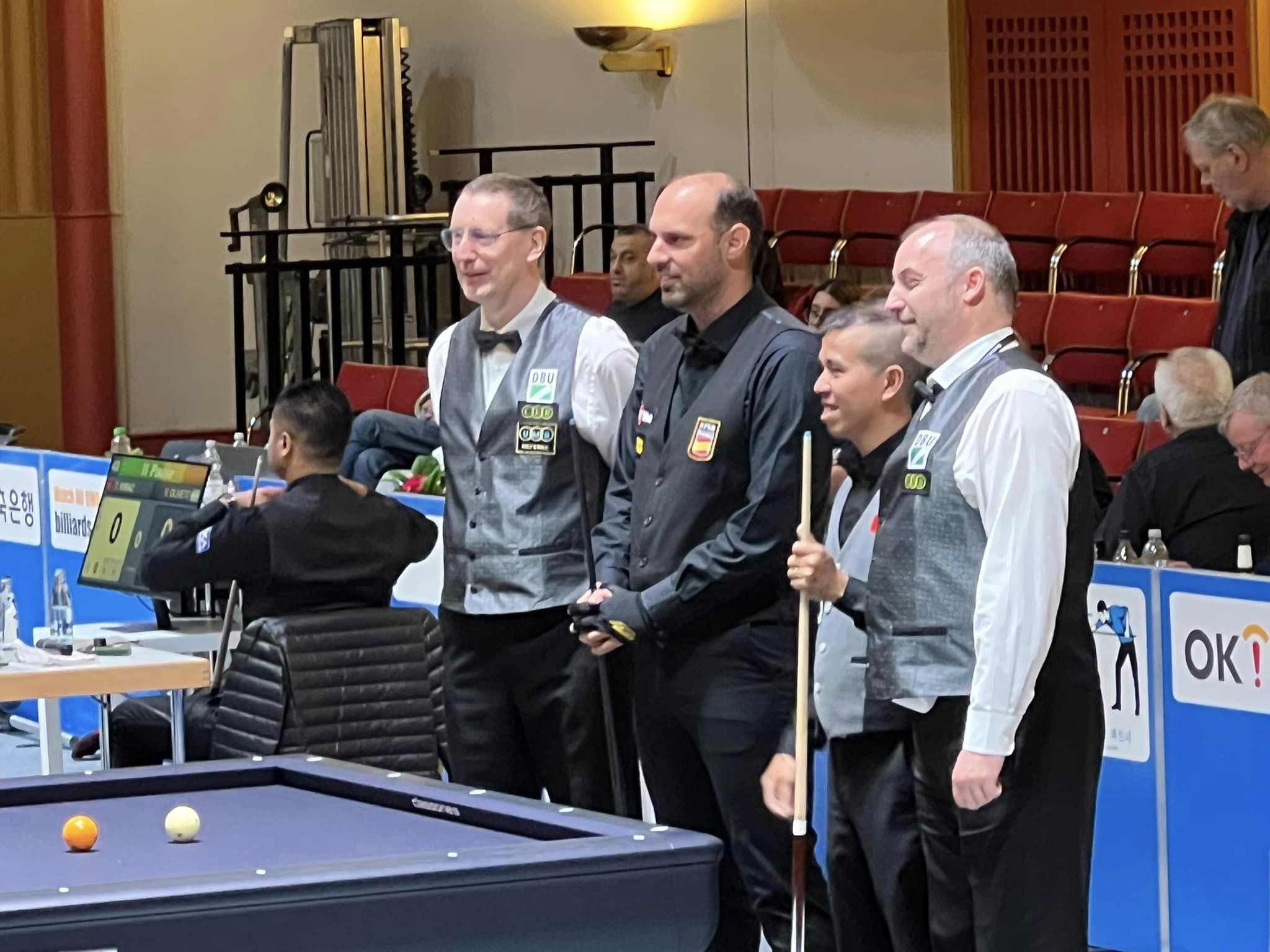 Trần Quyết Chiến, Bao Phương Vinh đều thắng ở Giải billiards carom 3 băng đồng đội thế giới 2024