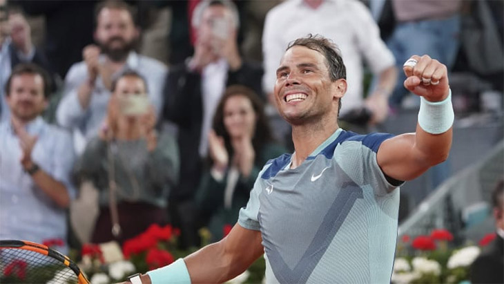 Kết quả tennis mới nhất 5/5: Mưa không cản nổi Nadal trở lại chiến thắng ở Madrid Masters