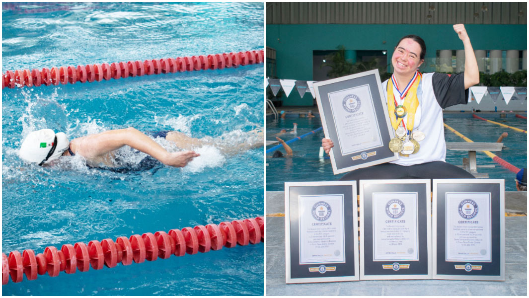 Cô gái khuyết tật mê Michael Phelps lập 4 kỷ lục thế giới Guinness