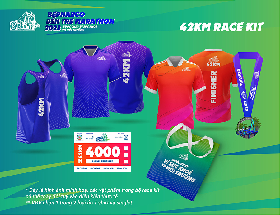 Bộ vật phẩm không thể không sở hữu của giải chạy Bepharco Ben Tre Marathon 2023