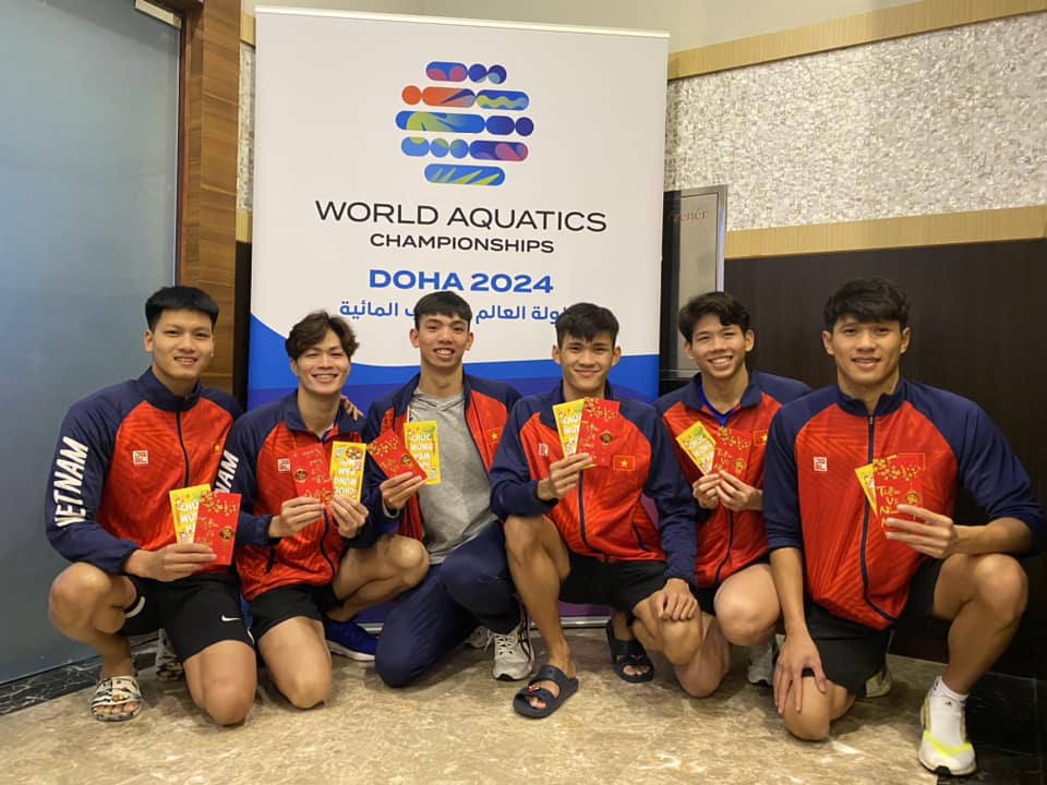 Đội tuyển bơi Việt Nam đón năm mới Giáp Thìn ở Qatar, sẵn sàng kiếm vé dự Olympic Paris 2024