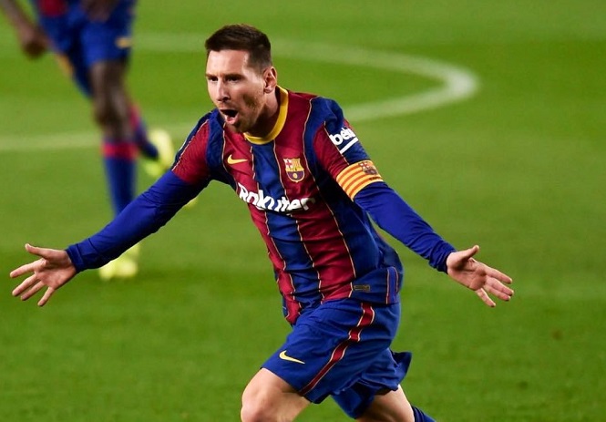 Messi ăn mừng bàn thắng thứ 650 với Barca theo cách đặc biệt