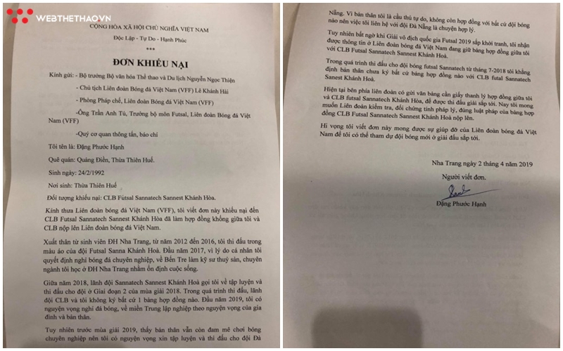 Cựu tuyển thủ futsal Việt Nam “kêu cứu” vì nghi bị đội bóng cũ làm giấy tờ giả