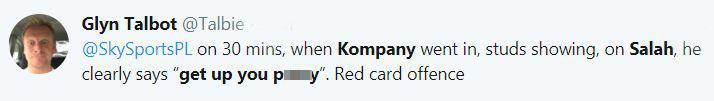 Kompany nói gì với Salah sau khi thoát thẻ đỏ vì tắc bóng rợn người?