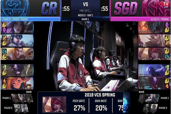 Kết quả VCS Mùa Xuân 2019 giữa SGD vs CR: Optimus góp mặt